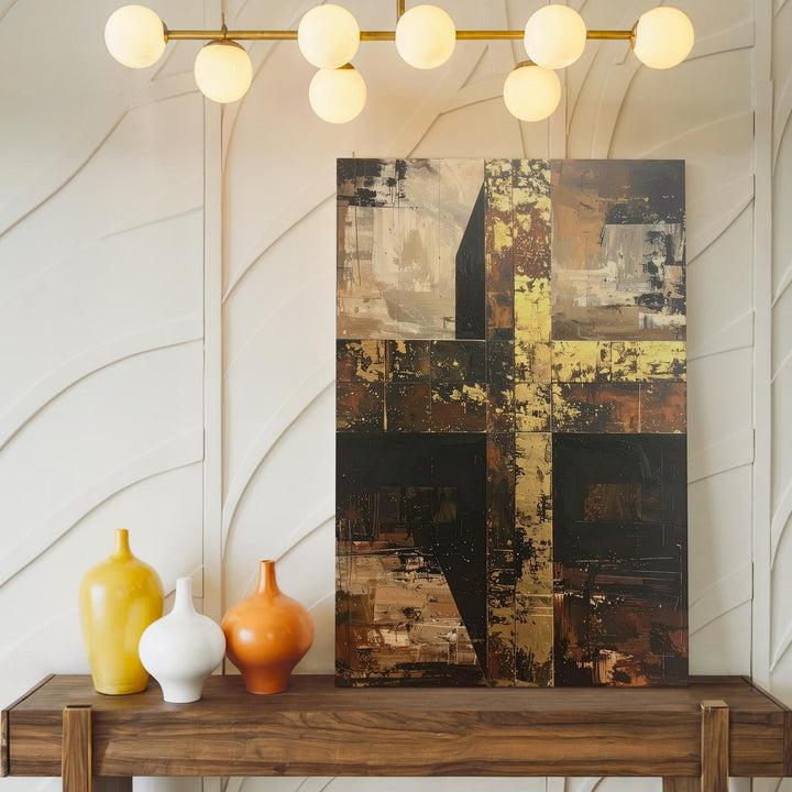 Textured Wooden Cross Canvas – Rustic Christian Wall Art of Resilient Faith and Golden Light - Gifitto