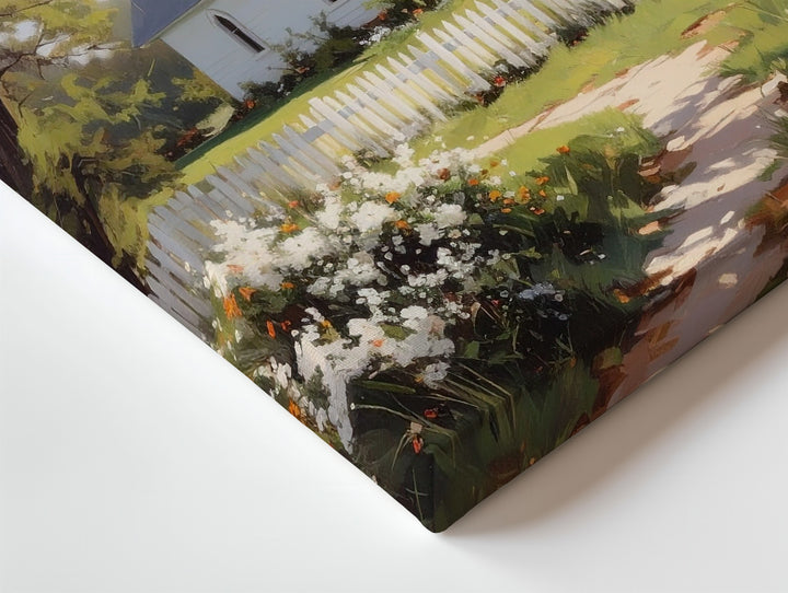 Spring Chapel in the Countryside Canvas – Serene Christian Wall Art with Blooming Foliage and Faithful Stillness - Gifitto