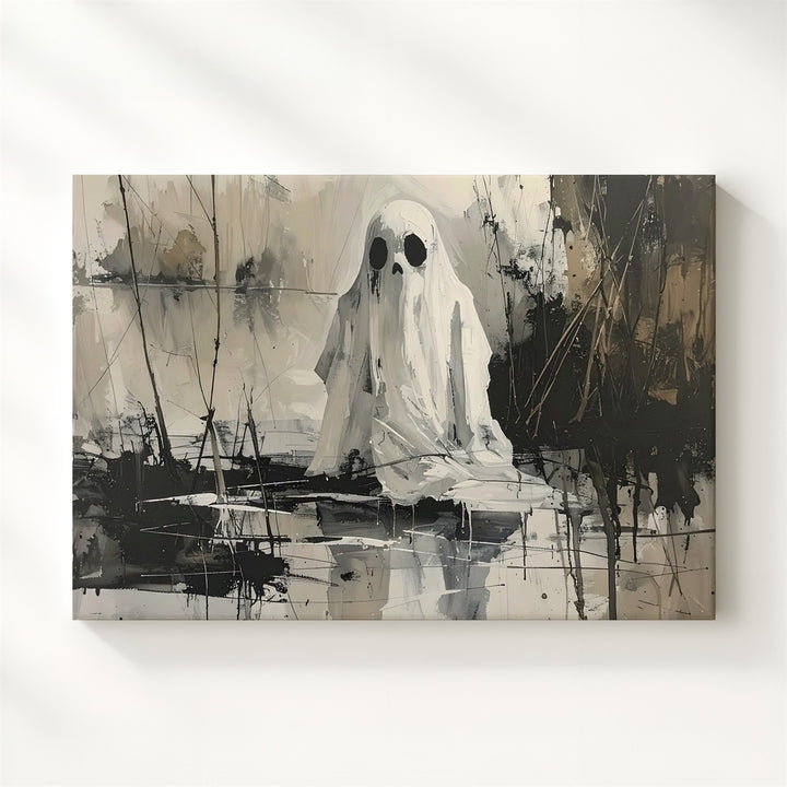 Echo in the Marsh Canvas – Melancholy Ghost Above Reflective Water - Gifitto