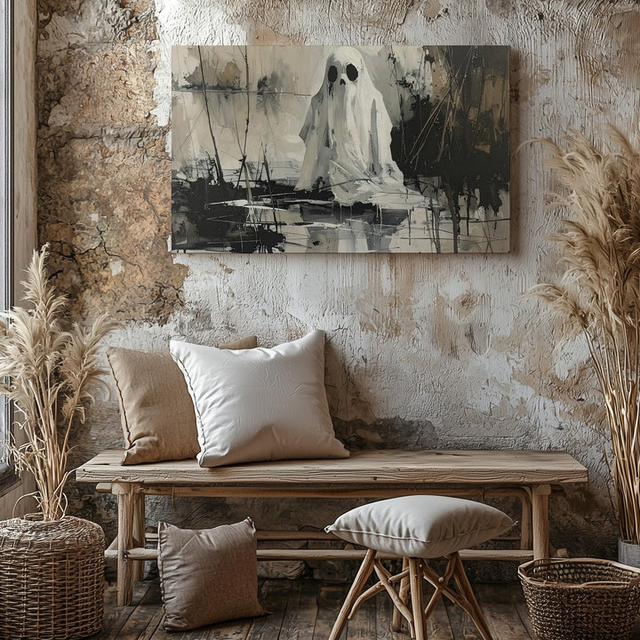 Echo in the Marsh Canvas – Melancholy Ghost Above Reflective Water - Gifitto