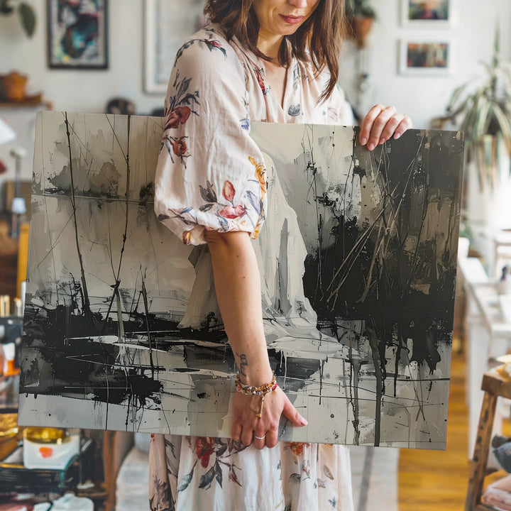 Echo in the Marsh Canvas – Melancholy Ghost Above Reflective Water - Gifitto