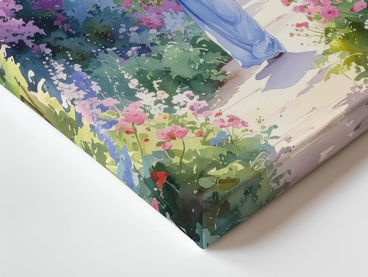Garden Path of Grace Canvas – Ethereal Christian Wall Art Inspired by the Virgin Mary and Sacred Solitude - Gifitto