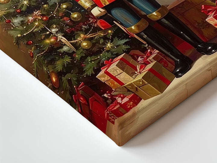 Classic Nutcracker & Tree Canvas – Festive Christmas Nostalgia Wall Art - Gifitto