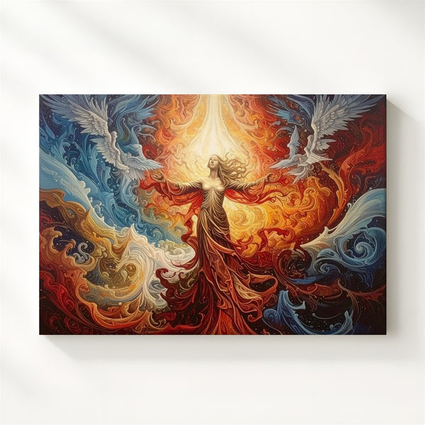 Divine Radiance Canvas – Abstract Spiritual Wave of Light & Energy - Gifitto