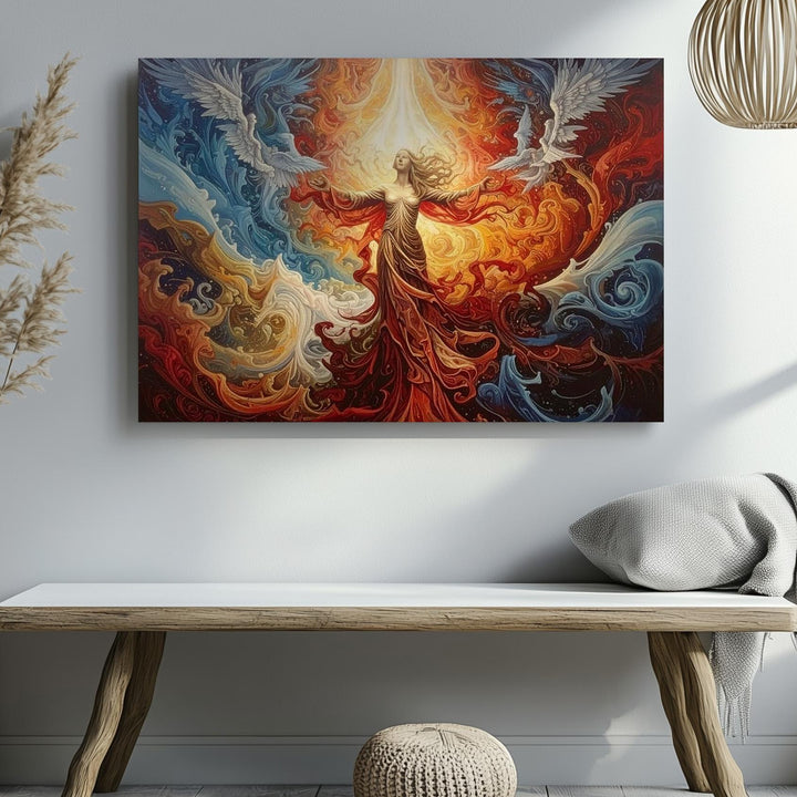 Divine Radiance Canvas – Abstract Spiritual Wave of Light & Energy - Gifitto
