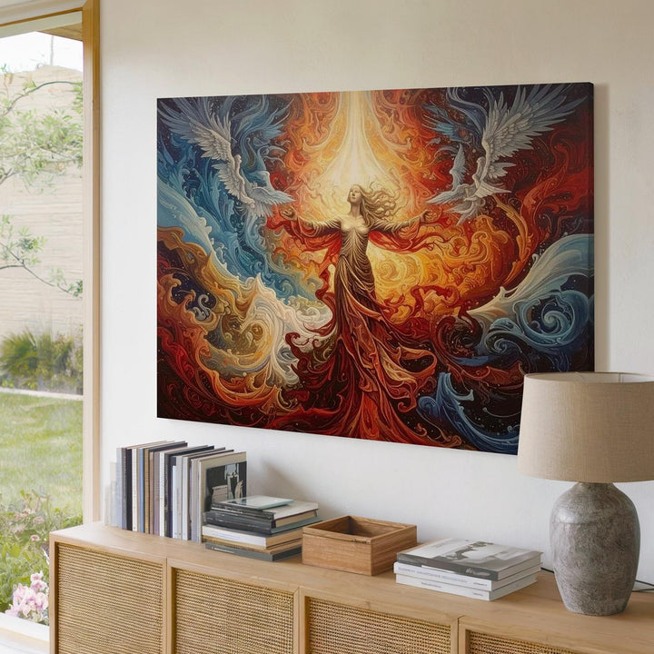 Divine Radiance Canvas – Abstract Spiritual Wave of Light & Energy - Gifitto