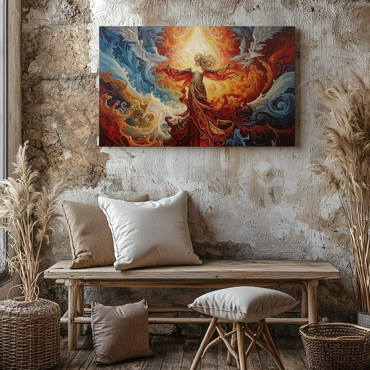 Divine Radiance Canvas – Abstract Spiritual Wave of Light & Energy - Gifitto