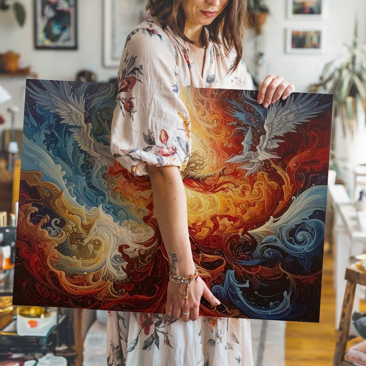 Divine Radiance Canvas – Abstract Spiritual Wave of Light & Energy - Gifitto
