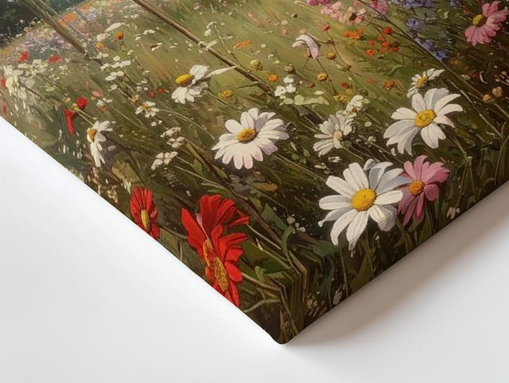 Wildflower Field Flag Canvas – Soft Pastoral American Tribute Wall Art - Gifitto