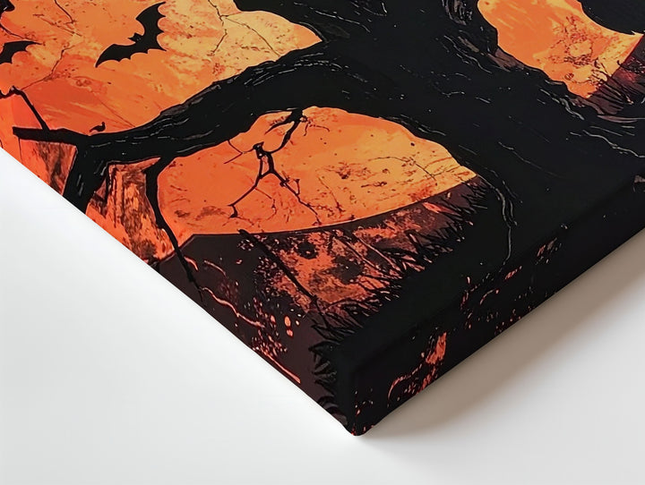 Autumn Owl Tree Canvas – Folklore-Inspired Halloween Silhouette Art - Gifitto
