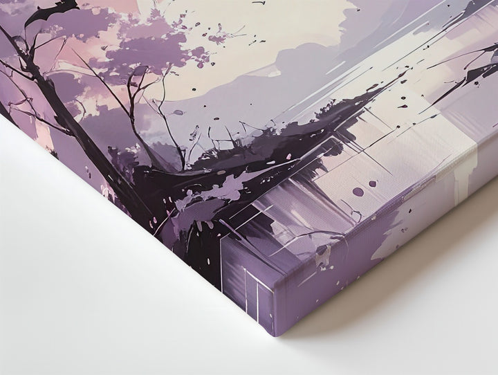 Dusky Bat Forest Canvas – Ethereal Twilight Path in Haunting Pinks & Purples - Gifitto