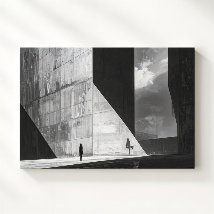 Void & Light Canvas – Minimalist Urban Dystopia in Black and White - Gifitto