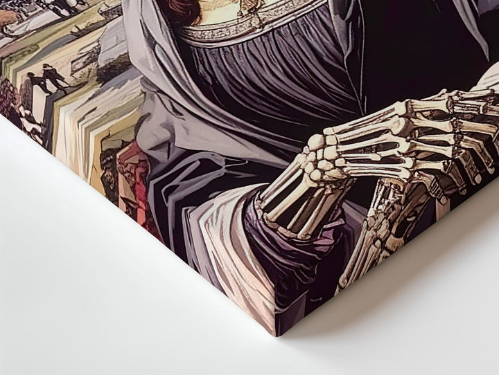 Macabre Mona Lisa Canvas – Skeletal Renaissance Halloween Art - Gifitto