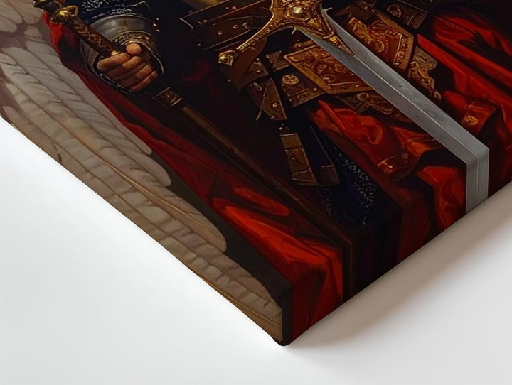 Archangel Michael with Fiery Wings Canvas – Powerful Christian Wall Art of Divine Justice and Protection - Gifitto