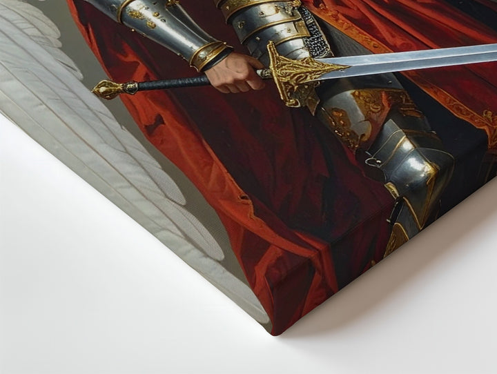Archangel Michael with Sword Canvas – Christian Wall Art of Celestial Strength and Divine Protection - Gifitto