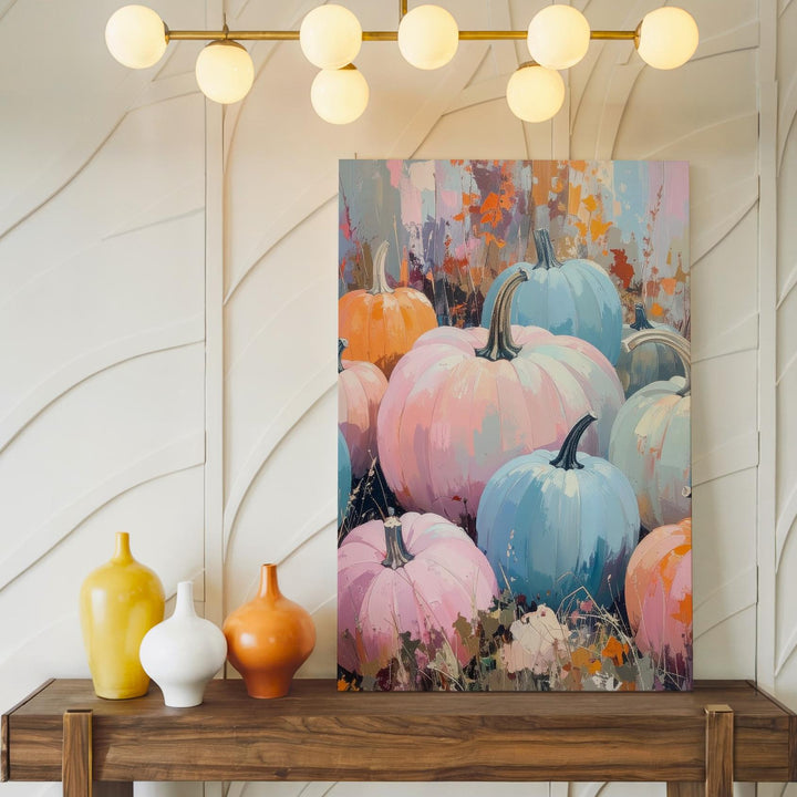 Pastel Pumpkin Harvest Canvas – Rustic Fall Art with Soft Seasonal Tones - Gifitto