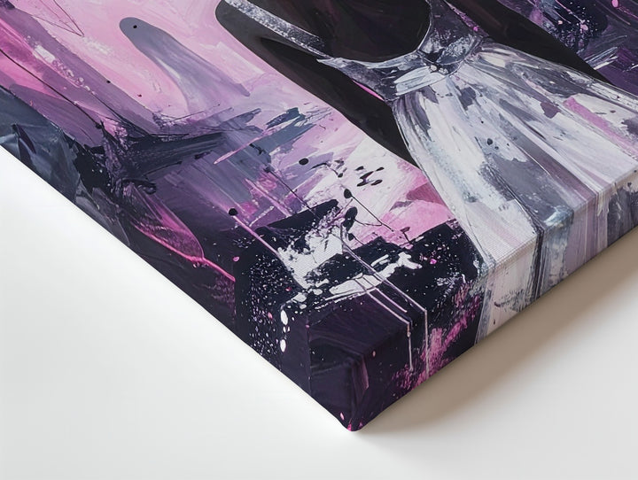 Dreamlike Ghost Encounter Canvas – Pink & Black Forest Halloween Art - Gifitto