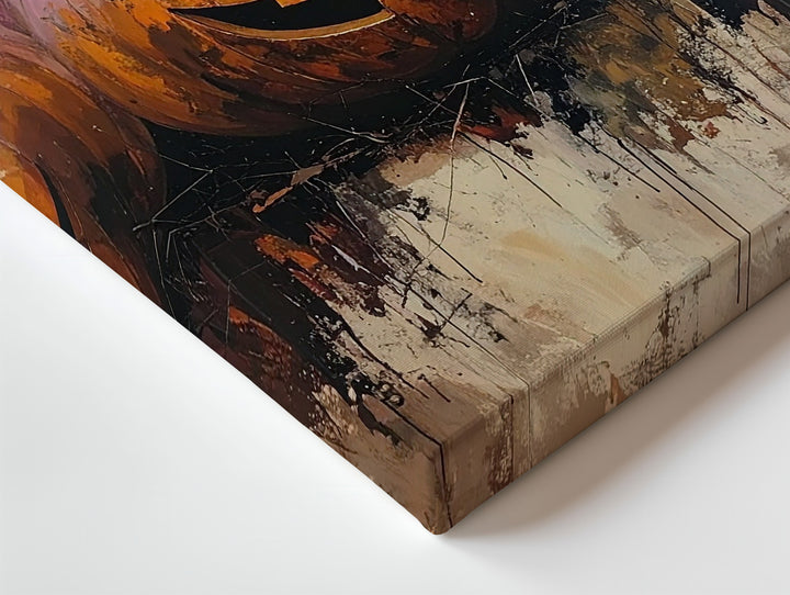 Playful Jack-O’-Lantern Trio Canvas – Whimsical Halloween Urban Art - Gifitto