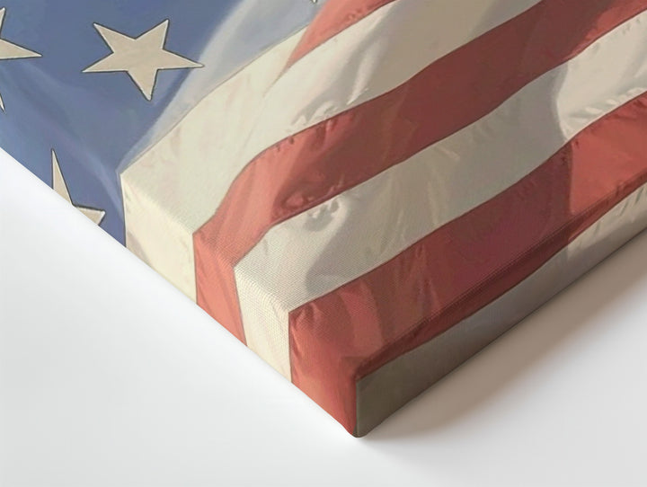 Vintage Close-Up American Flag Canvas – Minimalist Patriotic Texture Wall Art - Gifitto