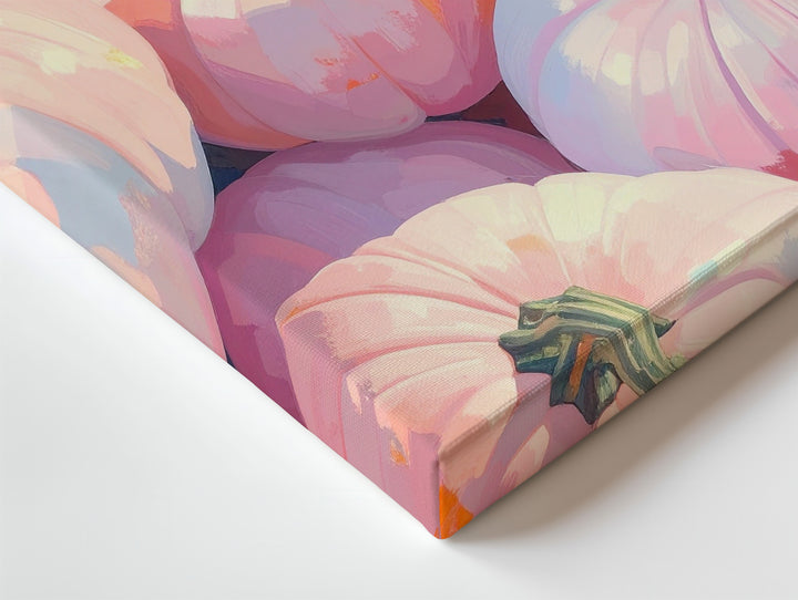 Blush Pumpkin Cluster Canvas – Elegant Pastel Fall Wall Art - Gifitto