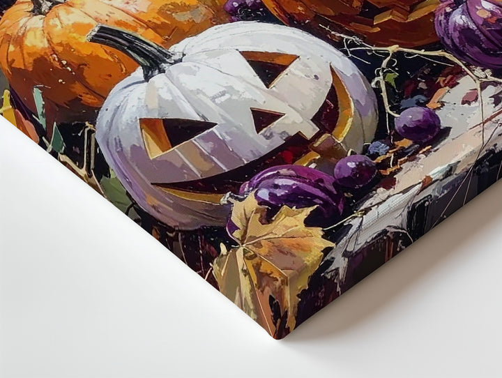 Harvest Pumpkin Cluster Canvas – Organic Autumn Elegance Wall Art - Gifitto