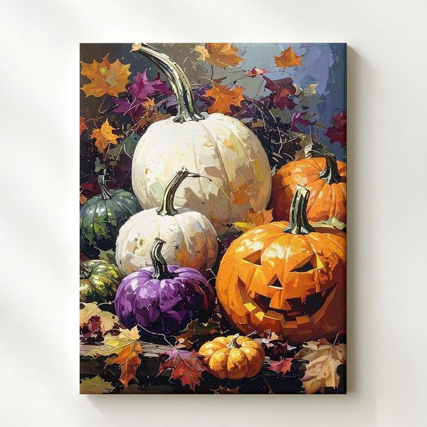 Elegant Harvest Pumpkin Canvas – Autumn Abundance Rustic Wall Art - Gifitto