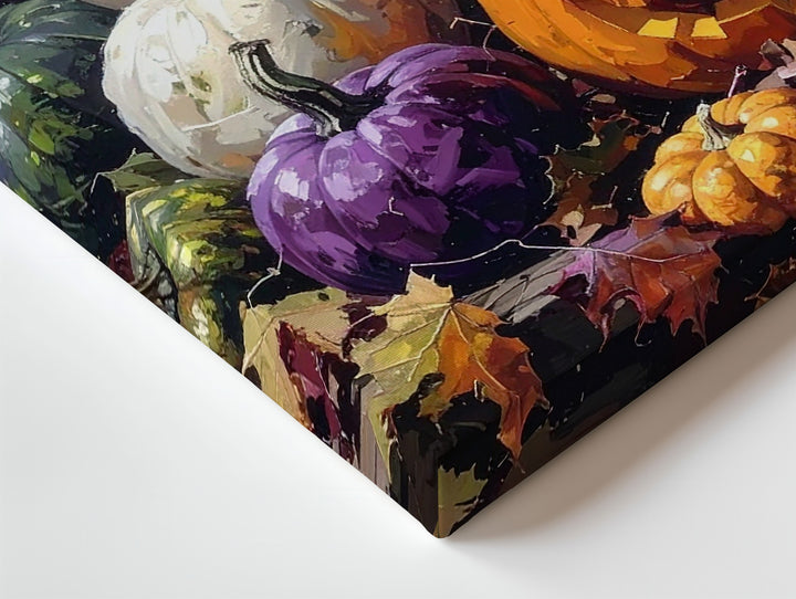 Elegant Harvest Pumpkin Canvas – Autumn Abundance Rustic Wall Art - Gifitto