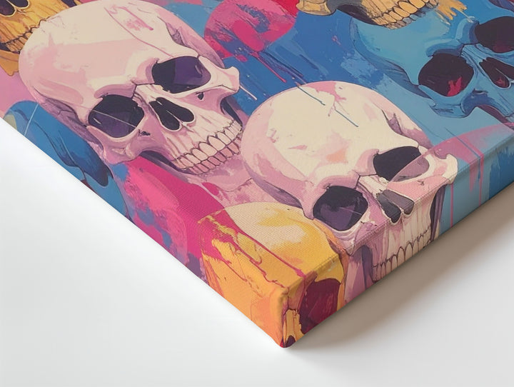 Pop Art Skull Pattern Canvas – Bold & Playful Day of the Dead Decor - Gifitto
