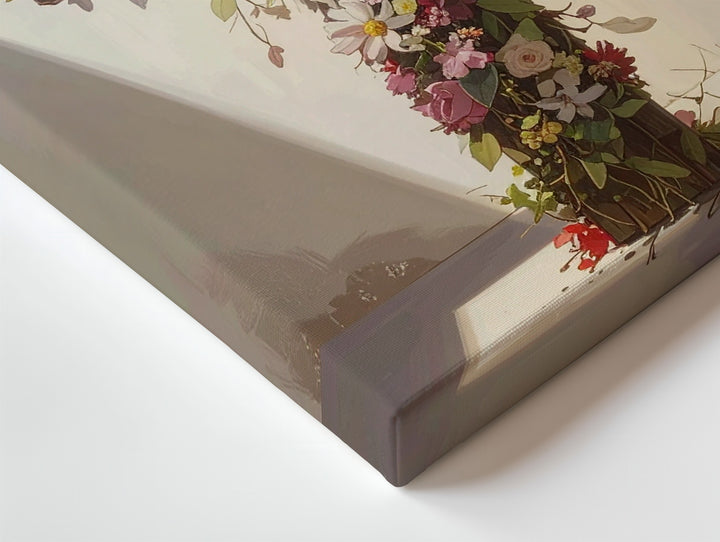 Floral Cross Canvas – Vibrant Christian Wall Art of Life, Faith, and Seasonal Renewal - Gifitto