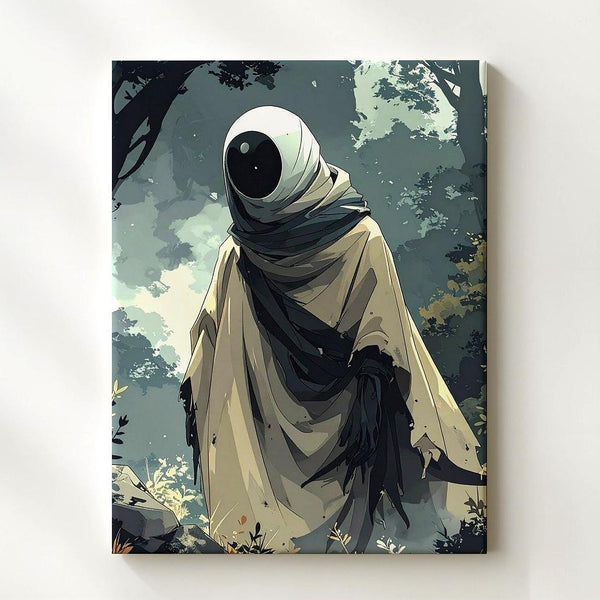 Ghostly Forest Watcher Canvas – Dark Fantasy Halloween Spirit Art - Gifitto