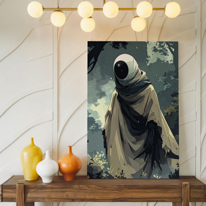 Ghostly Forest Watcher Canvas – Dark Fantasy Halloween Spirit Art - Gifitto
