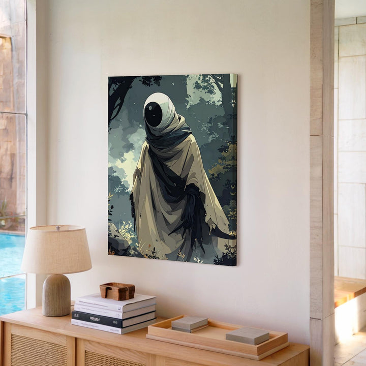 Ghostly Forest Watcher Canvas – Dark Fantasy Halloween Spirit Art - Gifitto