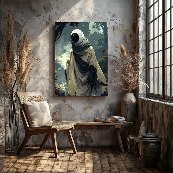 Ghostly Forest Watcher Canvas – Dark Fantasy Halloween Spirit Art - Gifitto