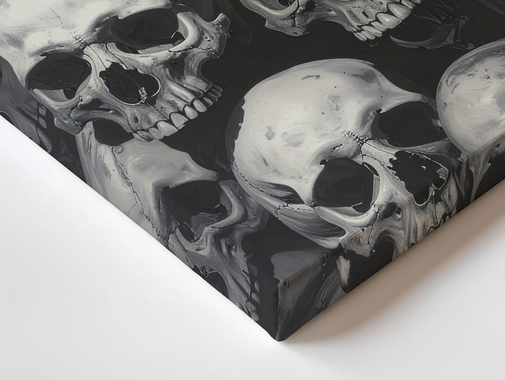 Stacked Skulls Canvas – Dense Ossuary & Vanitas-Inspired Halloween Art - Gifitto