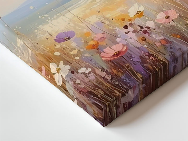 Heavenly Genesis Canvas – Pastel Wildflower Meadow Bible Verse Art - Gifitto