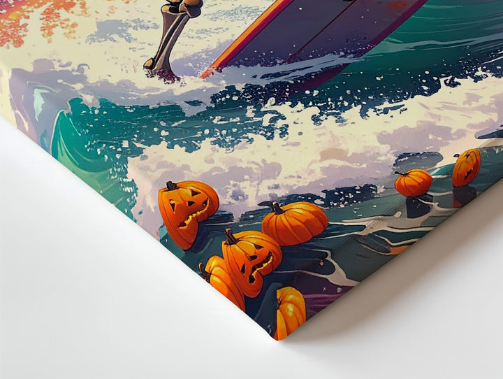 Stormy Skeleton Surf Canvas – Pumpkins & Extreme Halloween Art - Gifitto