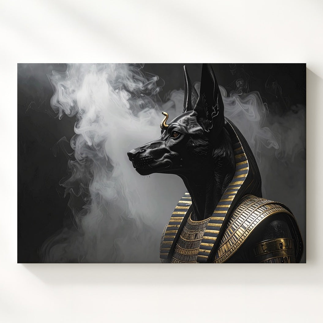 Shadow of Anubis Canvas – Mystical Egyptian Underworld Guardian Wall ...