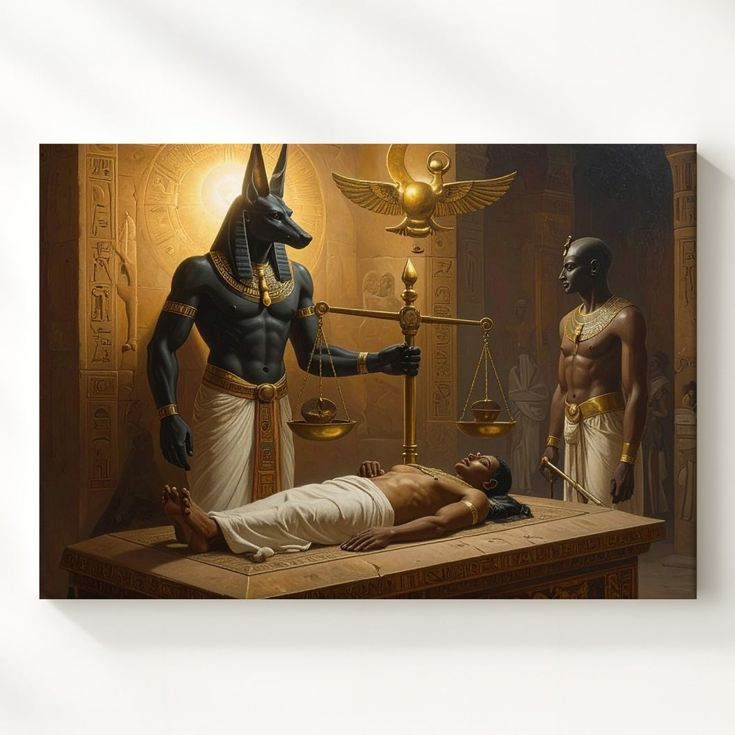 Anubis Funeral Ceremony Canvas – Sacred Afterlife Ritual Wall Art ...
