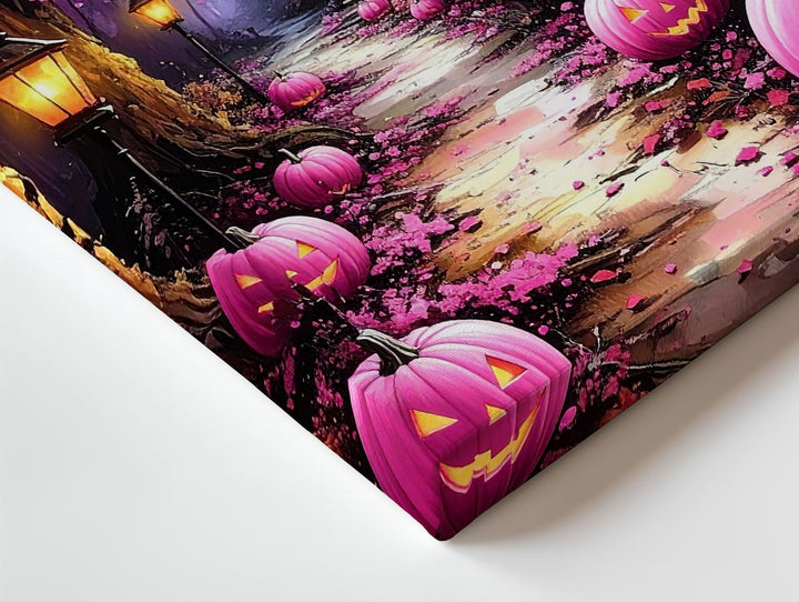 Lantern-Lit Forest Trail Canvas – Whimsical Halloween Fairy Tale Art - Gifitto