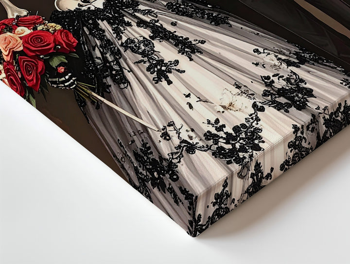 Gothic Skeleton Wedding Canvas – Eternal Love & Halloween Bridal Portrait - Gifitto