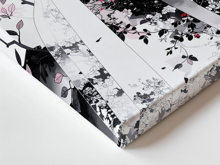 Ghost Bride & Pink Moon Canvas – Elegant Floral Halloween Femininity Art - Gifitto