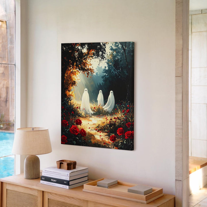 Golden Glade Ghosts Canvas – Enchanted Autumn Forest Wall Art - Gifitto