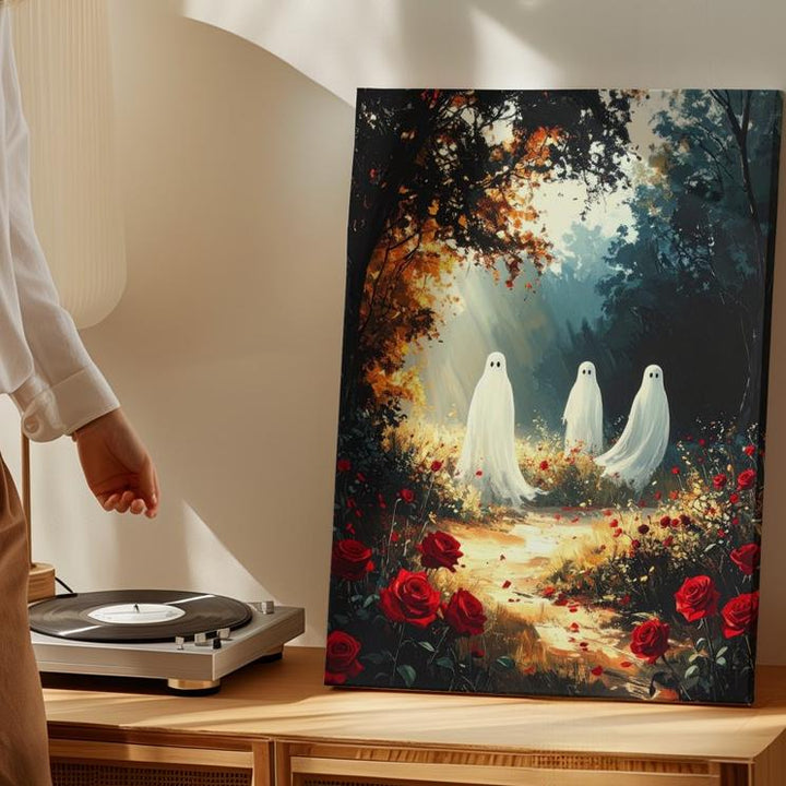 Golden Glade Ghosts Canvas – Enchanted Autumn Forest Wall Art - Gifitto