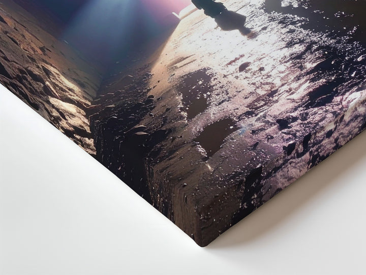 Glowing Cross Tunnel Canvas – Dramatic Christian Wall Art of Spiritual Journey and Divine Salvation - Gifitto