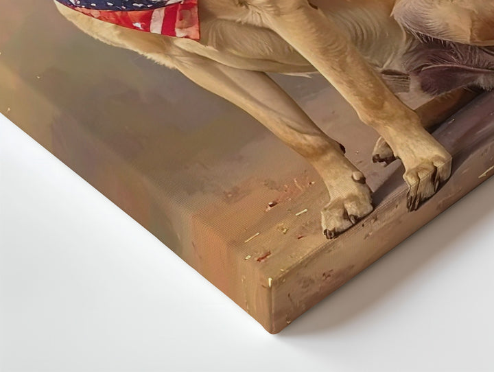 Patriotic Golden Retriever Canvas – 4th of July Fireworks Pet Portrait Wall Art - Gifitto