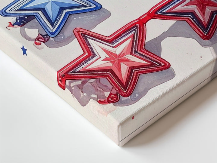 Star Sunglasses Canvas – Playful Patriotic 4th of July Wall Art - Gifitto
