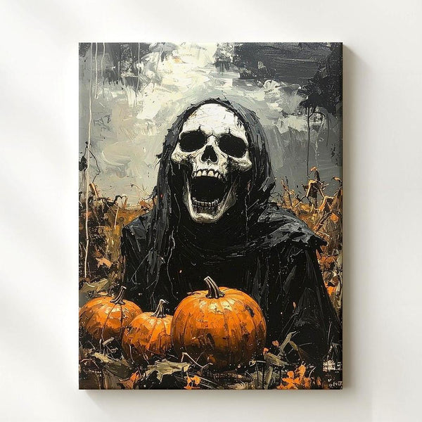 Screaming Reaper Canvas – Gothic Horror Halloween Expressionist Art - Gifitto