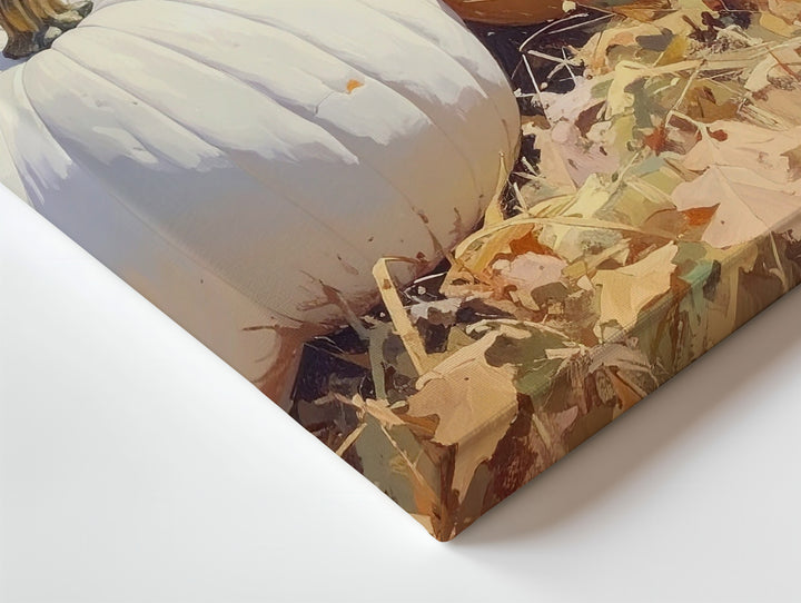 Golden Harvest Pumpkin Canvas – Minimal Autumn Still Life with Rustic Charm - Gifitto