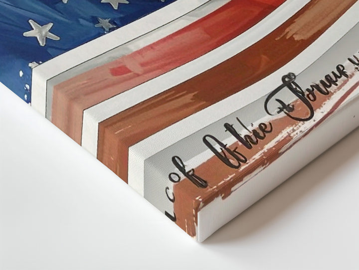 Brushstroke American Flag Canvas – “Land of the Free” Patriotic Tribute Wall Art - Gifitto