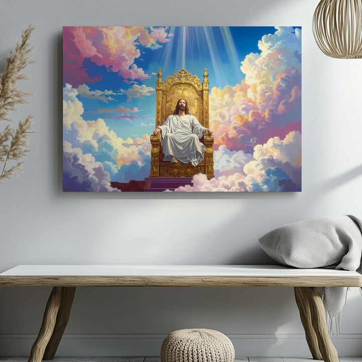 Heavenly Throne & Light Canvas – Divine Glory & Presence Spiritual Wall Art - Gifitto